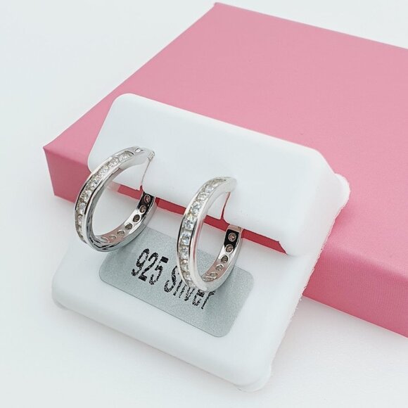 "925 Sterling Silver Cubic Zirconia Earrings, U19254642 - Picture 5 of 10